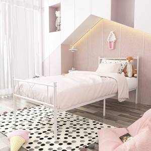 Metal Twin Size Bed with Headboard