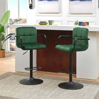 Adjustable bar stools with backs and arms