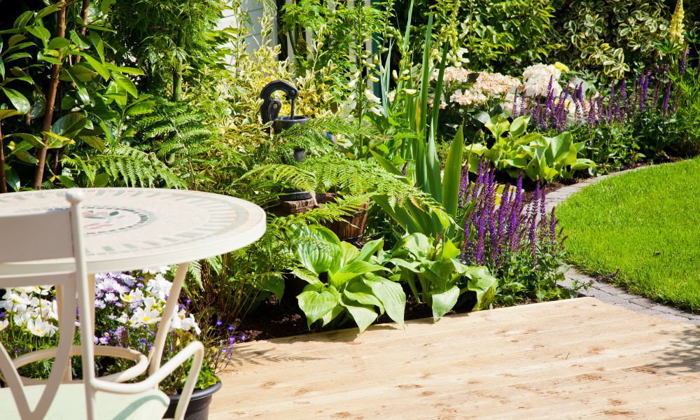 deck and garden